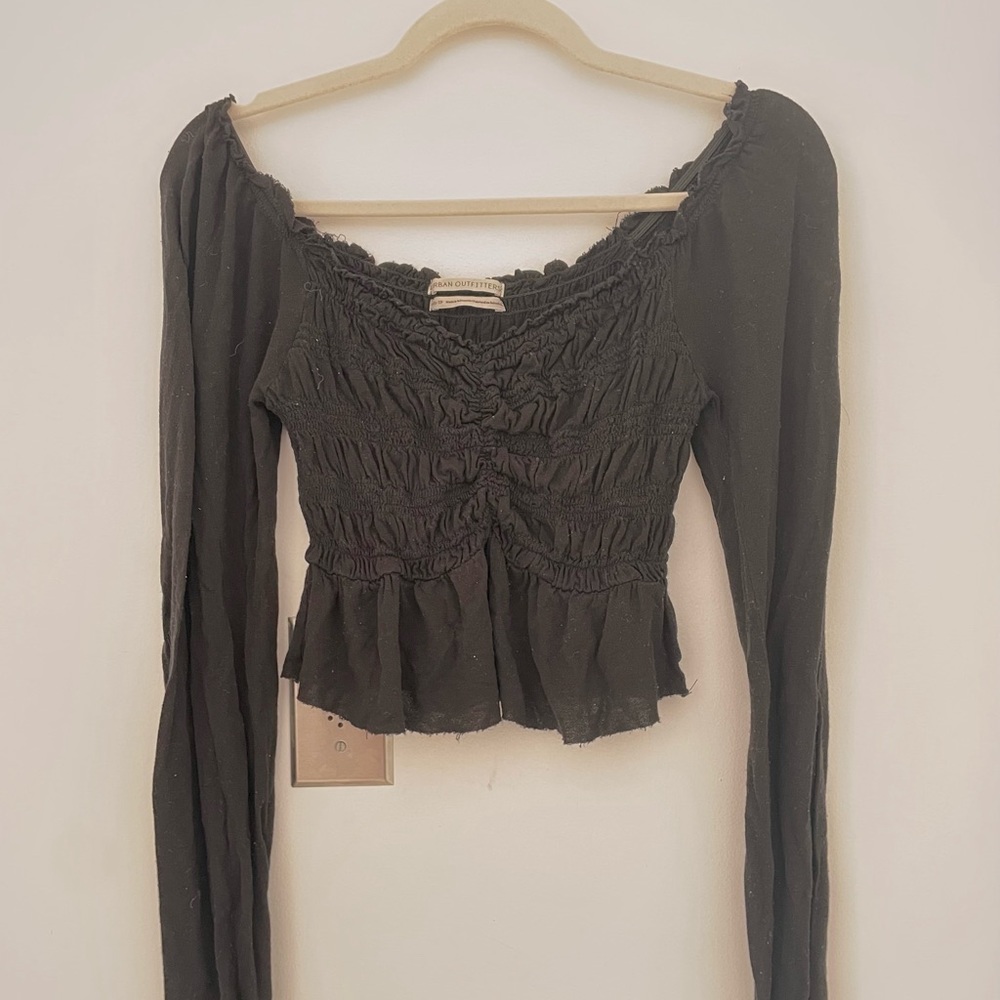 Urban Outfitters Black Long Sleeve Crop Top